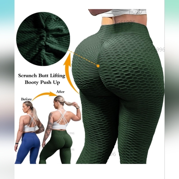 JGS1996 Butt Lifting Leggings Tummy Control Green Size XL (EUC) - Picture 4 of 12